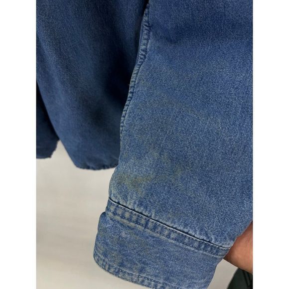 Schmidt Work Wear Sz M Jean Jacket Lined Button Up Zip - Picture 4 of 12